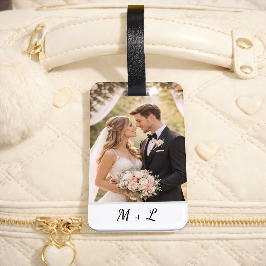 Personalized Wedding Photo With Initials  Bagagelabel