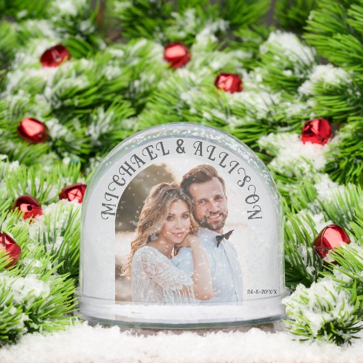 Personalized Wedding Snow Globe – 2 Photo Keepsake (Noël)