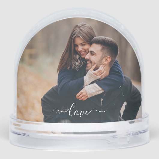 Personalized Wedding Snow Globe – 2 Photo Keepsake (Arrière)