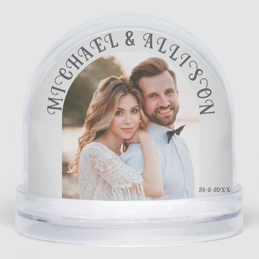 Personalized Wedding Snow Globe – 2 Photo Keepsake Sneeuwbol (Voorkant)