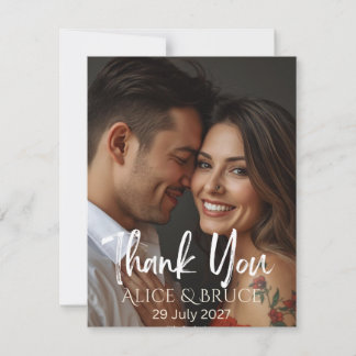 Personalized Wedding Thank You Card with Photo  Bedankkaart