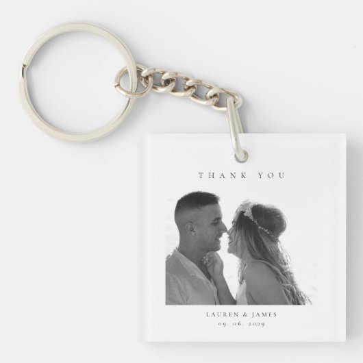 Personalized Wedding Thank You Photo Sleutelhanger (Voorkant)