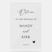 Personalized Wedding Welcome Sign Acryl Bord (Voorkant)