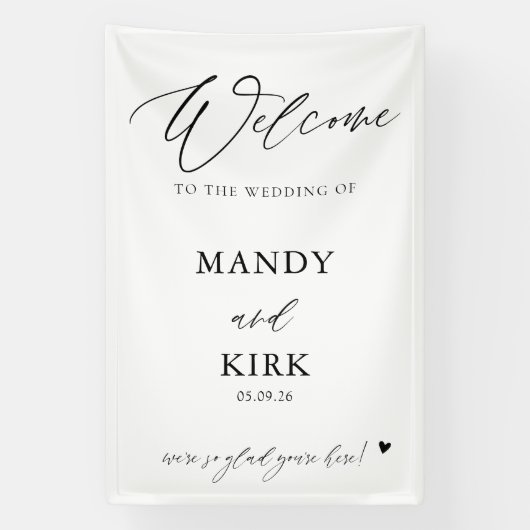 Personalized Wedding Welcome Sign Banner (Verticaal)