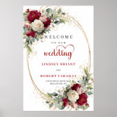 Personalized Wedding Welcome Sign Floral Poster (Devant)