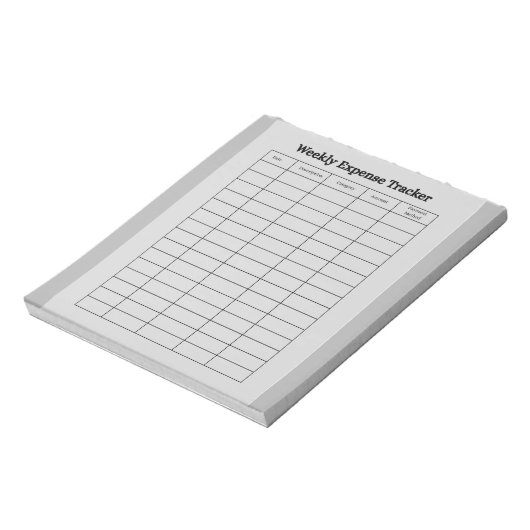 Personalized Weekly Expense Tracker Notepad Notitieblok (Gedraaid)