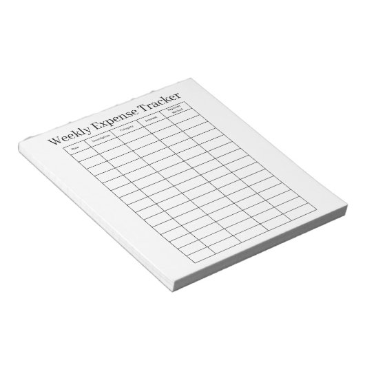 Personalized Weekly Expense Tracker Notepad Notitieblok (Schuin)