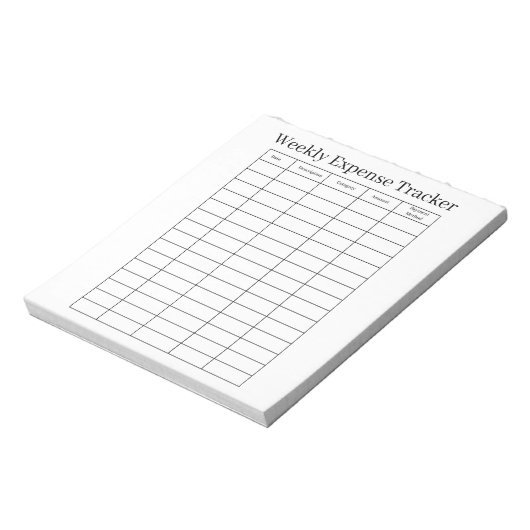 Personalized Weekly Expense Tracker Notepad Notitieblok (Gedraaid)