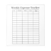Personalized Weekly Expense Tracker Notepad Notitieblok (Voorkant)
