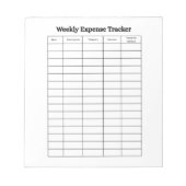 Personalized Weekly Expense Tracker Notepad Notitieblok (Voorkant)