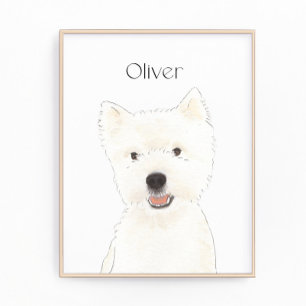 Personalized Westie West Highland Terrier Art Foto Afdruk