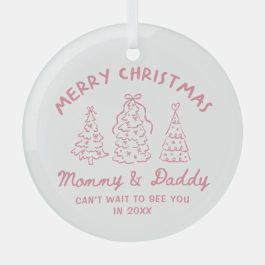 Personalized Whimsical Baby Announcement Ornament (Voorkant)