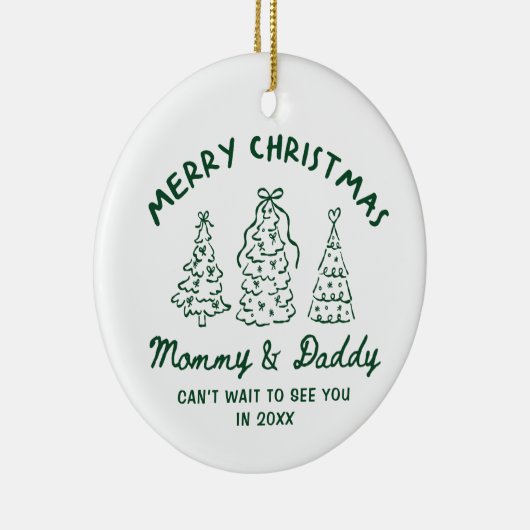 Personalized Whimsical Baby Announcement Ornament (Rechts)