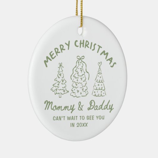 Personalized Whimsical Baby Announcement Ornament (Rechts)