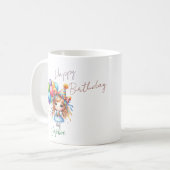 Personalized whimsical doll birthday mug (Devant gauche)