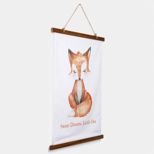 Personalized Whimsical Fox, Nursery Wall Art Hangend Wandkleed (Gebogen)