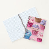 Personalized Whimsical Pastel Cupcake Dreams Notitieboek (Binnen)