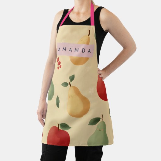 Personalized Whimsical Pear and Apple Pattern Schort (Insitu)