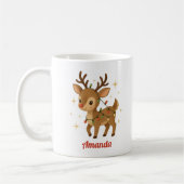 Personalized Whimsical Reindeer Christmas Mug (Gauche)