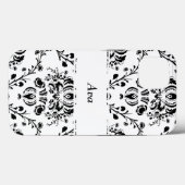 Personalized White and Black Damask Case-Mate iPhone Case (Achterkant (horizontaal))