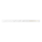 Personalized white Ribbon with Gold Name Text Lint (Voorkant)