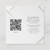 Personalized White Sparkle & Gold Accent Monogram  Contactkaartje (Achterkant)