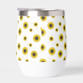Personalized White Sunflower Pattern 11oz Cup (Droite)