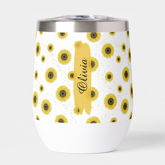 Personalized White Sunflower Pattern 11oz Cup (Avant)