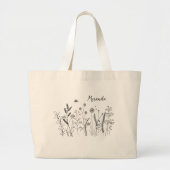 Personalized Wildflower Botanical Art Tote Bag (Voorkant)