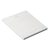 Personalized Wildflower Dusty Blue Desk Notepad Notitieblok (Schuin)