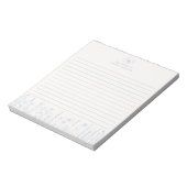 Personalized Wildflower Dusty Blue Desk Notepad Notitieblok (Gedraaid)