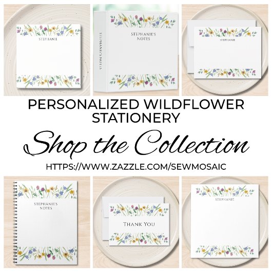 Personalized Wildflower Post-it Notes
