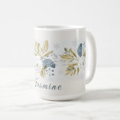 Personalized Winter Botanical Floral Koffiemok (Voorkant rechts)