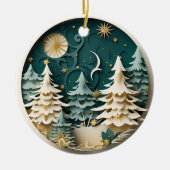 Personalized Winter Christmas Tree Keramisch Ornament (Voorkant)