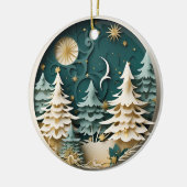 Personalized Winter Christmas Tree Keramisch Ornament (Links)