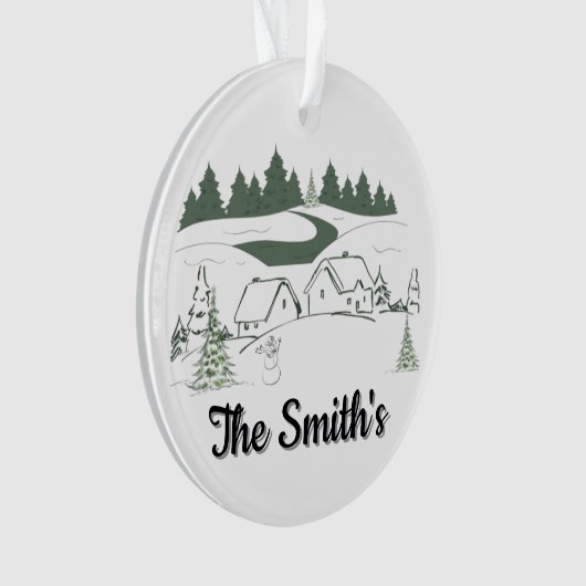 Personalized Winter Christmas Tree Ornament (devant)