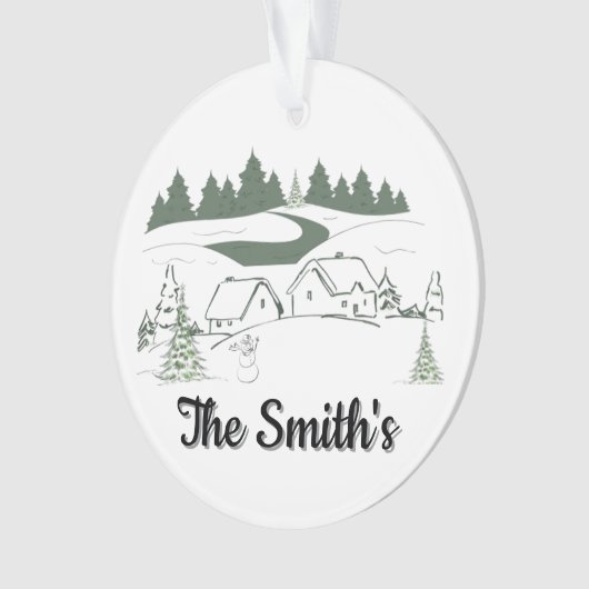 Personalized Winter Christmas Tree Ornament (devant)