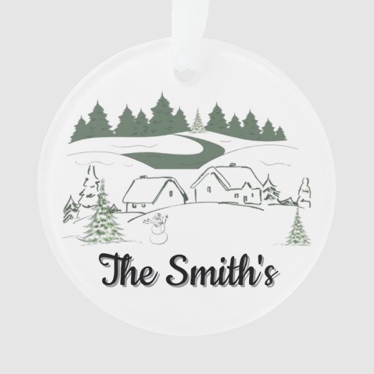 Personalized Winter Christmas Tree Ornament (devant)