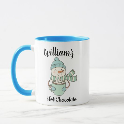 Personalized Winter Hot Chocolate Mug – Snowman (Gauche)