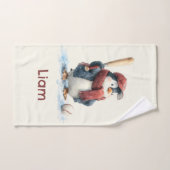 Personalized Winter Penguin Baseball Kid Bad Handdoek (Handdoek)