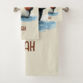 Personalized Winter Penguin Basketball Kid Towel (En situation)