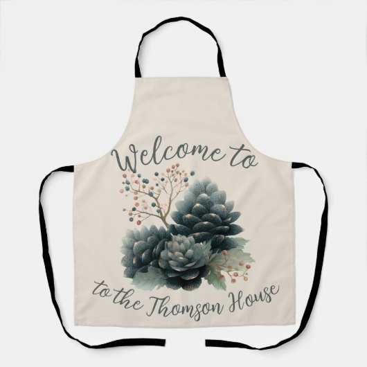 Personalized Winter Pinecone Family Design Schort (Voorkant)