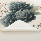 Personalized Winter Pinecone Family Design Sherpa Deken (3/4)