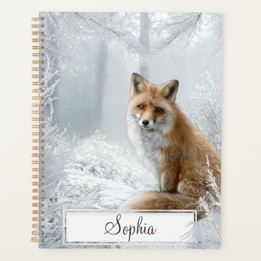 Personalized Winter Woodland Fox Planner (Voorkant)