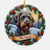 Personalized Wirehaired Pointing Griffon Christmas Keramisch Ornament (Achterkant)