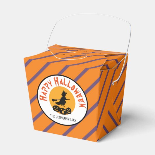 Personalized/Witch & Stripes/Halloween Treat Box Bedankdoosjes (Voorkant Zijde)