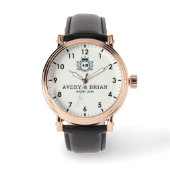 Personalized with his & her initials and monogram  horloge (Voorkant)