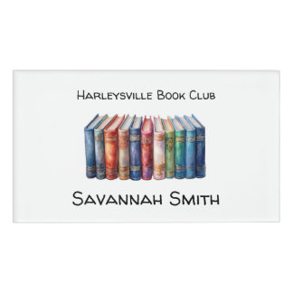 Personalized with Name Book Club with Books Naambadge