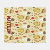 Personalized with Name Fast Food Fleece Blanket (Voorkant (Horizontaal))