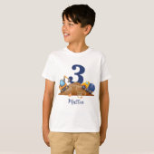 Personalized with name &number, Birthday excavator T-shirt (Voorkant volledig)